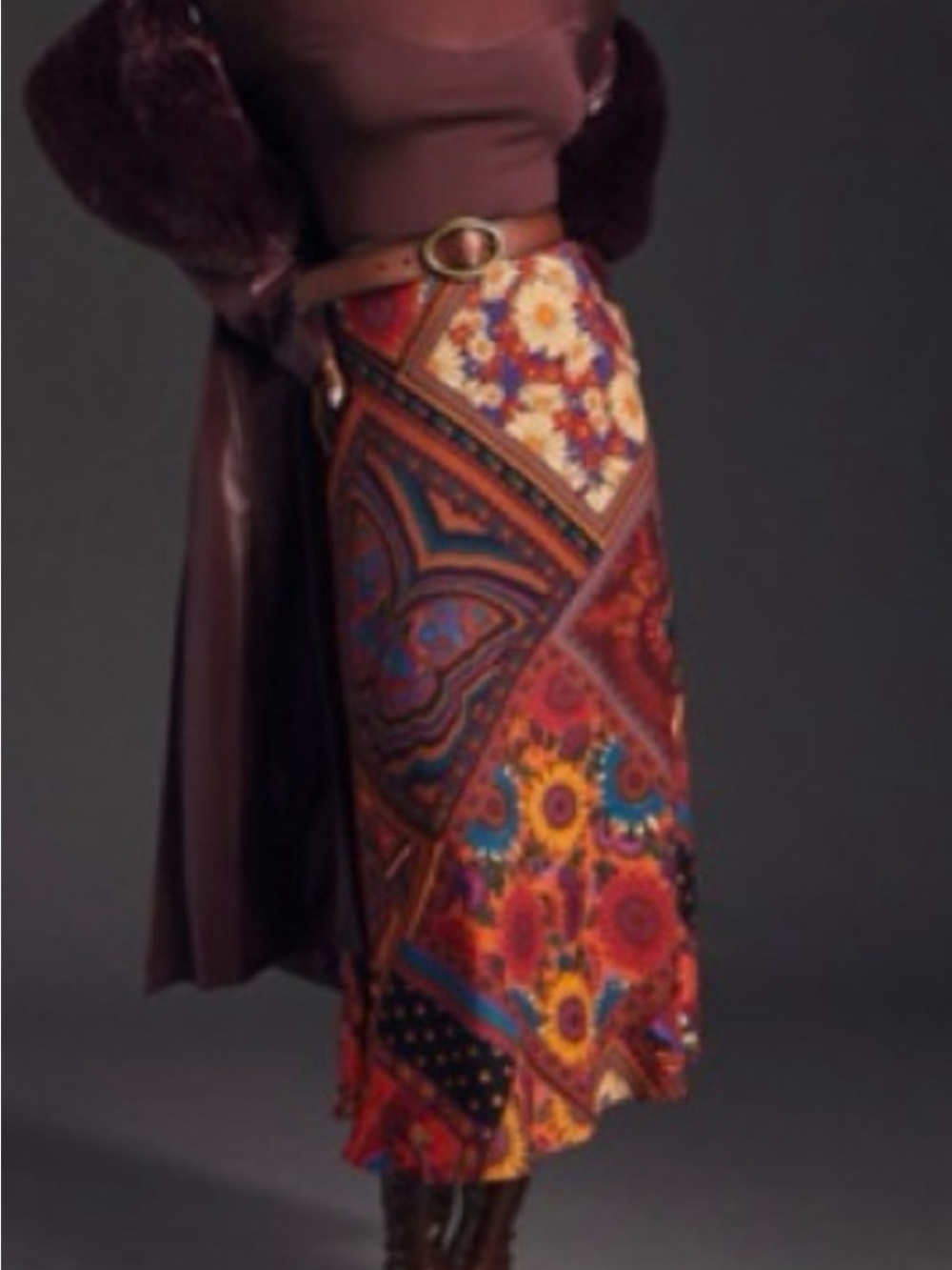 Anthropologie x Farm Rio Patchwork Midi Skirt - Picture 2 of 4